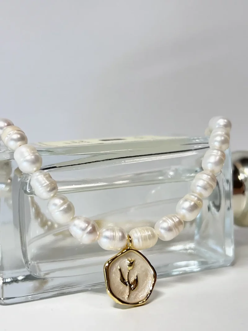 "Regal Rose" Coin Pendant Necklace with Freshwater Pearls