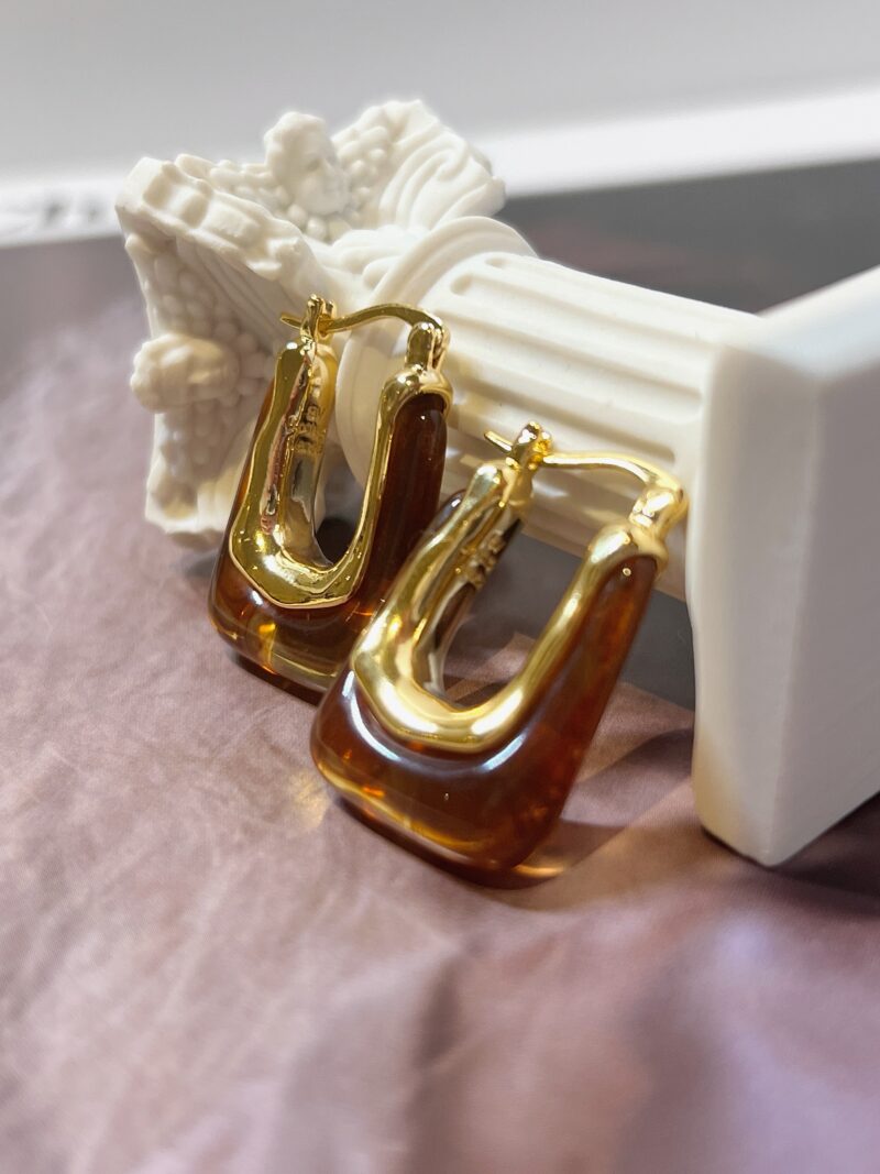 U-Shaped Vintage Luxe Hoops - Image 3