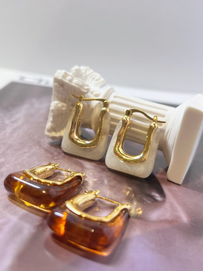 U-Shaped Vintage Luxe Hoops - Image 4